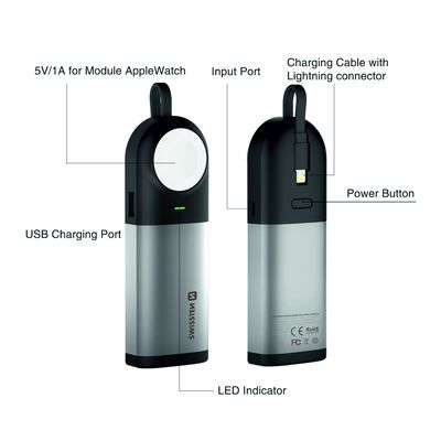 SWISSTEN 2in1 Apple Watch MFI powerbank 6700 mAh
