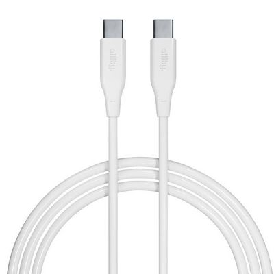 Datový kabel Allity AUC-02 USB-C/USB-C 1m 60W bílý