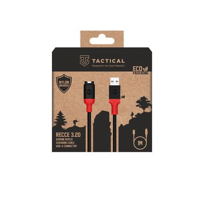 Tactical Recce 3:20 kabel pro Garmin USB-A černý/červený