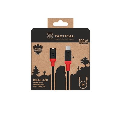 Tactical Recce 3:20 kabel pro Garmin USB-C černý/červený