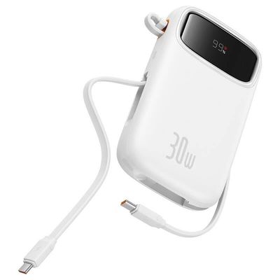 Power banka Baseus Qpow2 10000mAh 30W bílá s USB-C kabelem
