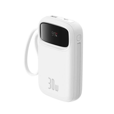 Power banka Baseus Qpow2 10000mAh 30W bílá s USB-C kabelem