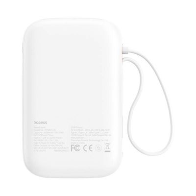 Power banka Baseus Qpow2 10000mAh 30W bílá s USB-C kabelem