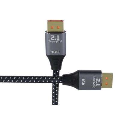 DisplayPort 2.1 kabel, 16K@60Hz,8K@120Hz,4K@240Hz,165Hz,144Hz kovové a zlacené konektory, 1m