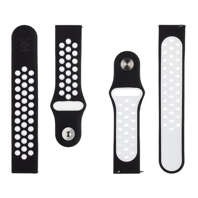 Tactical 840 Double Silikonový Řemínek 22mm Black/White