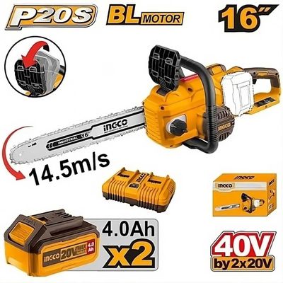 Ingco CGSLI401682 aku řetězová pila vč. baterie 2ks a nabíječky