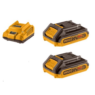 Ingco FBCPK1222E Set nabíječka + 2ks baterie 2,0A pro Li-ion baterie 20V