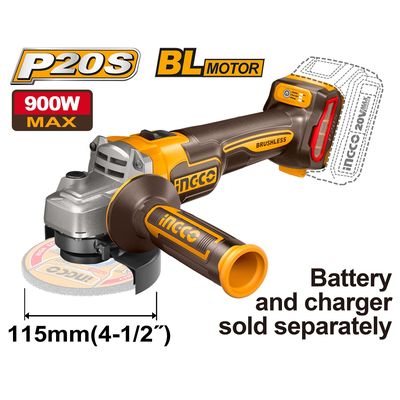 Ingco CAGLI21154 aku úhlová bruska 115mm bez akumulátoru a nabíječky