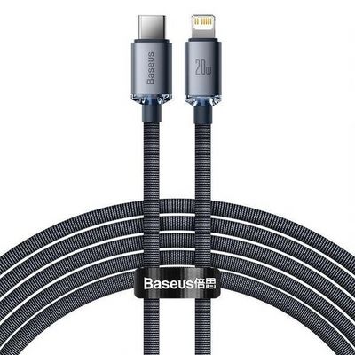 Baseus Crystal Shine Series nabíjecí/datový kabel USB-C / Lightning 20W 2m, černá