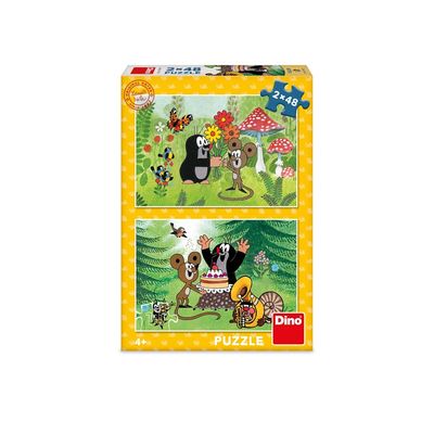 Dino Puzzle Krtek: Oslava 2x48 dílků