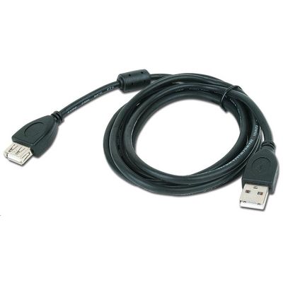 GEMBIRD Kabel USB 2.0 A-A prodlužovací 1,8m Premium (černý, ferit)