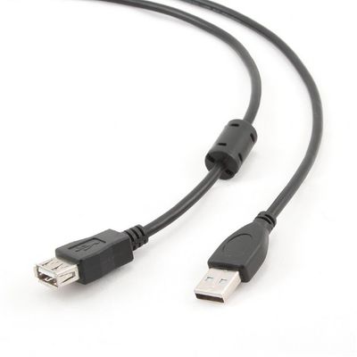 GEMBIRD Kabel USB 2.0 A-A prodlužovací 1,8m Premium (černý, ferit)