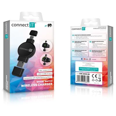CONNECT IT WatchTravelCharge bezdrátová nabíječka, černá