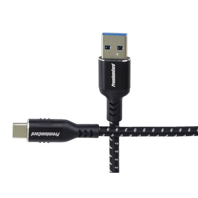 PremiumCord kabel USB-C - USB 3.0 A (USB 3.2 generation 1, 3A, 5Gbit/s) bavlněný oplet a hliníkové konektory 1m