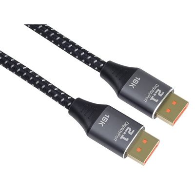 PremiumCord DisplayPort 2.1 kabel, 16K@60Hz,8K@120Hz,4K@240Hz,165Hz,144Hz kovové a zlacené konektory, 2m