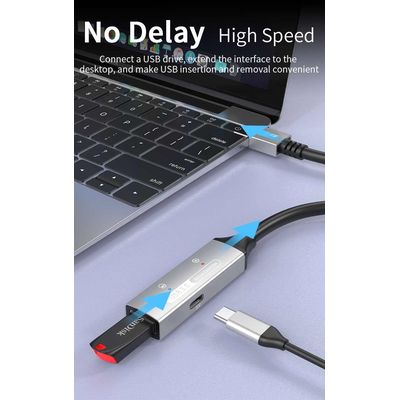 PremiumCord USB 3.2 repeater a prodlužovací kabel Male-Female, 5Gbps Aluminium 10m