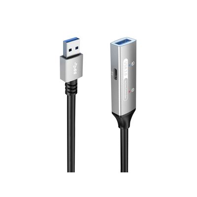 PremiumCord USB 3.2 repeater a prodlužovací kabel Male-Female, 5Gbps Aluminium 20m