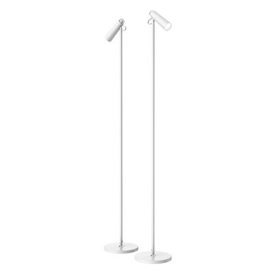LED podlahová lampa Immax TIT, bílá se stříbrnými prvky, CCT