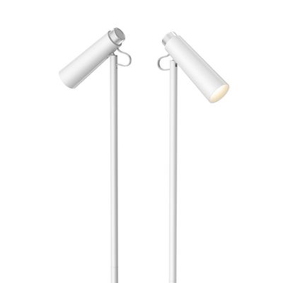 LED podlahová lampa Immax TIT, bílá se stříbrnými prvky, CCT