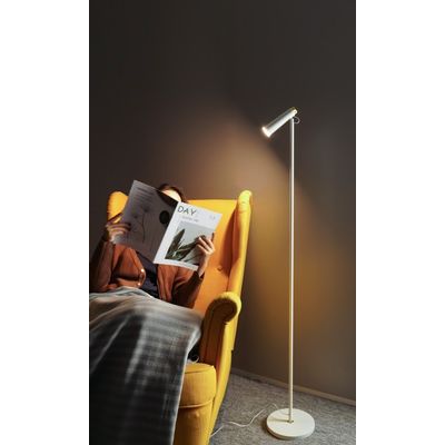 LED podlahová lampa Immax TIT, bílá se stříbrnými prvky, CCT