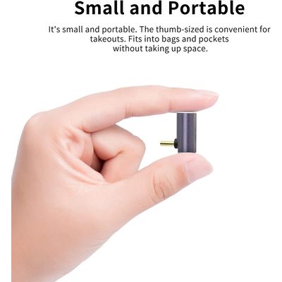 PremiumCord zahnutý 90° Adaptér USB-C Female - USB-C Male 40Gbps Aluminium