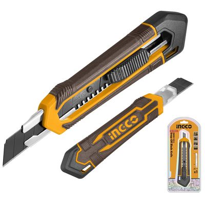 Ingco HKNS11815 Nůž odlamovací 18x100mm s tlačítkem, 3x čepel