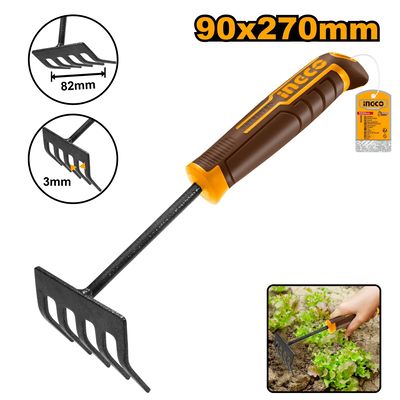 Ingco HFTR1008 Hrabičky ruční MINI 5 zubů 270x90mm