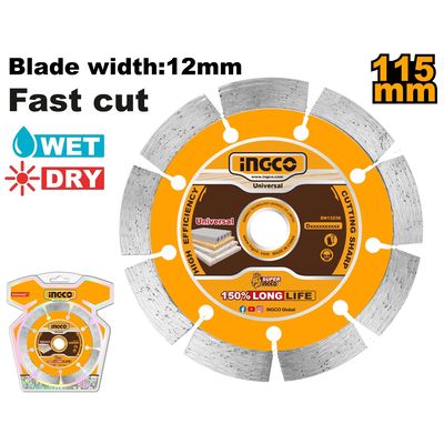 Ingco DMD0111513 Kotouč řezný, diamantový, suché řezání 115x1
