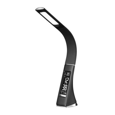 Stolní lampa IMMAX Leather Black s displejem, černá