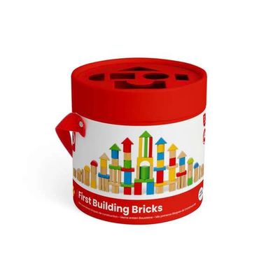 Bigjigs Toys První dřevěné kostky a vkládačka v bubínku