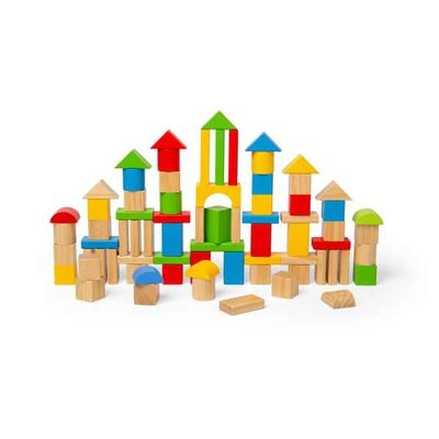 Bigjigs Toys První dřevěné kostky a vkládačka v bubínku