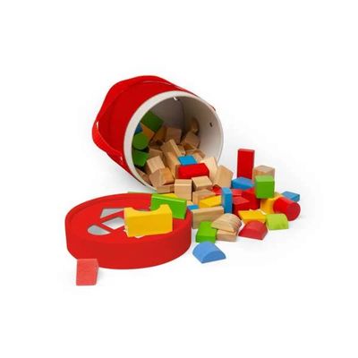 Bigjigs Toys První dřevěné kostky a vkládačka v bubínku