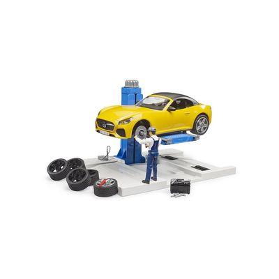 Bruder Autoservis s roadsterem a mechanikem