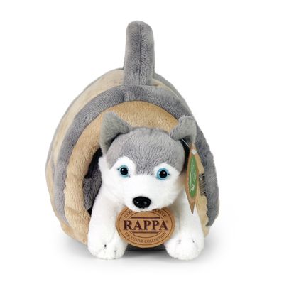 Rappa Plyšový pes Husky  s přepravkou 13 cm ECO-FRIENDLY