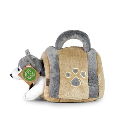 Rappa Plyšový pes Husky  s přepravkou 13 cm ECO-FRIENDLY