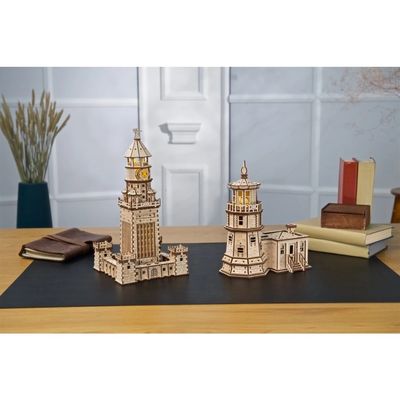 Ugears 3D dřevěné mechanické puzzle Alexandrijský maják