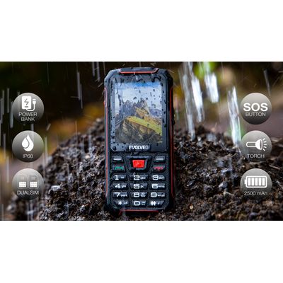 EVOLVEO StrongPhone W4 černo-červený