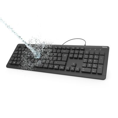 Hama voděodolná klávesnice KC-600, kabelová, černá - rozbalené / použité