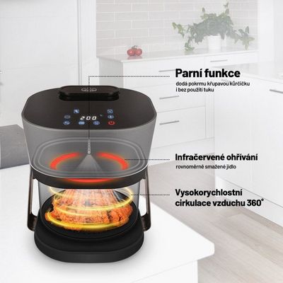 Lauben Glass & Steam Air® Fryer 4500BG - horkovzdušná fritéza