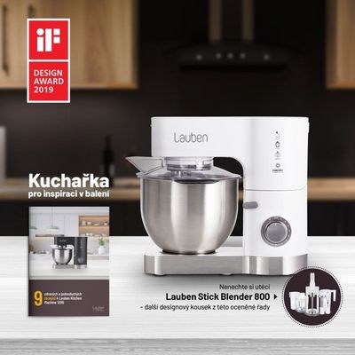 Lauben Kitchen Machine 1200WT - víceúčelový kuchyňský robot, bílý