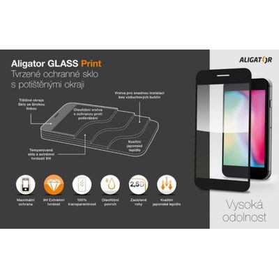 Aligator ochrana displeje GLASS PRINT Xiaomi 14T Pro 5G černá, celoplošné lepení