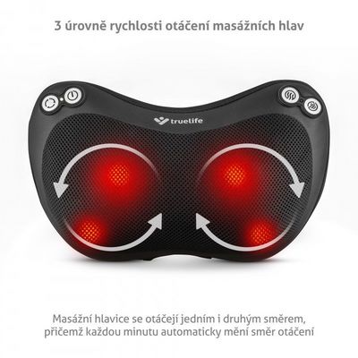TrueLife RelaxBack B3 Charge - masážní polštář s dobíjecí baterií
