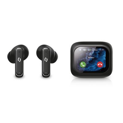 Bluetooth sluchátka Aligator Pods LCD + ANC, černá