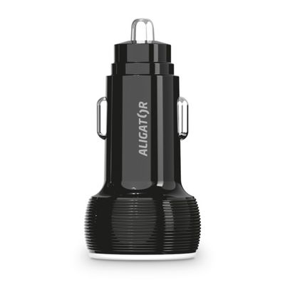 Nabíječka do auta ALIGATOR, 2xUSB 2,4A, originální černá