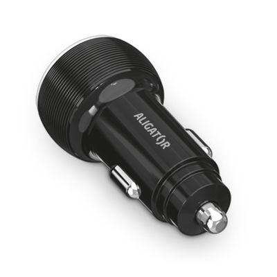 Nabíječka do auta ALIGATOR, 2xUSB 2,4A, originální černá