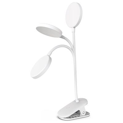 ColorWay stolní LED lampa, klip, bílá