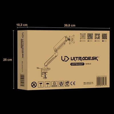Ultradesk Offshoot Single polohovatelný držák pro monitor, bílý