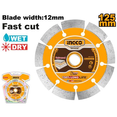 Ingco DMD011251 Kotouč řezný, diamantový, suché řezání 125x1