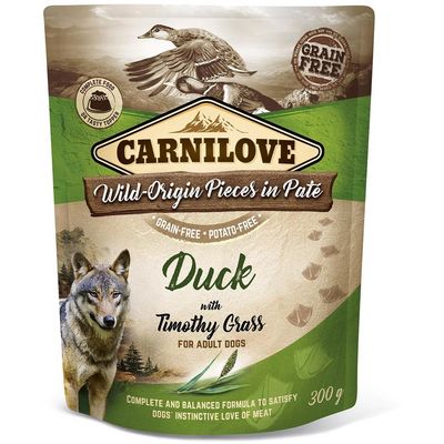 Carnilove Dog Pouch Paté Duck with Timothy Grass 300g kapsičky pro psy