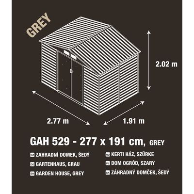 G21 GAH 529, Zahradní domek 277 x 191 cm, šedý